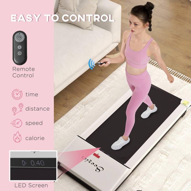 Under Desk Walking Pad Treadmill Portable Running Machine with Remote and Wheels, 2.5HP Walking Jogging Treadmills