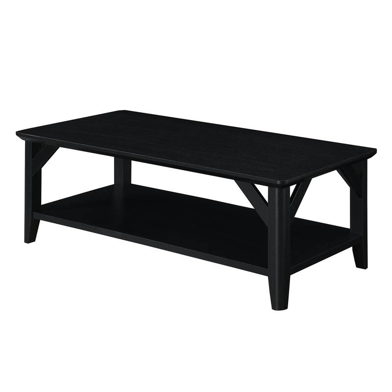 Convenience Concepts Winston Coffee Table with Shelf - Black