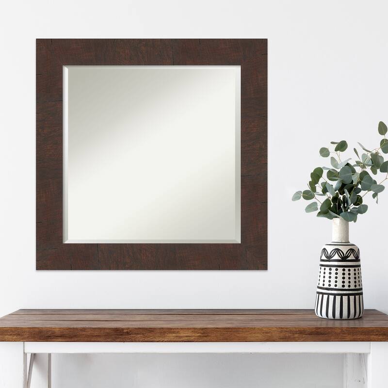 Beveled Wall Mirror - Wildwood Brown Frame - Wildwood Brown