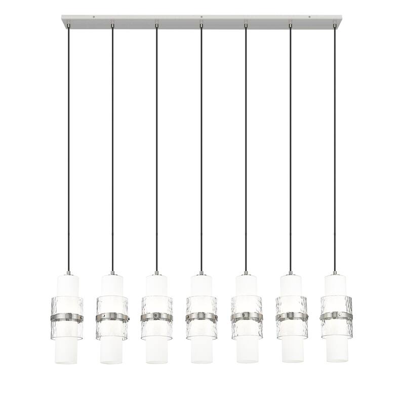 Cayden 7 Light Linear Chandelier in Brushed Nickel - Brushed Nickel