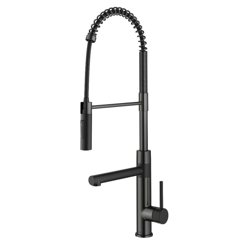 Kraus KPF-1604 Artec Pro 1.8 GPM Single Hole Pre-Rinse Pull Down - Matte Black/Spot Free Black Stainless