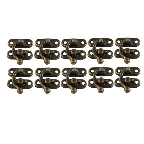 Retro Style Bag Clasp Closure Lock Suitcase Box Latch Bronze Tone 10 Pcs