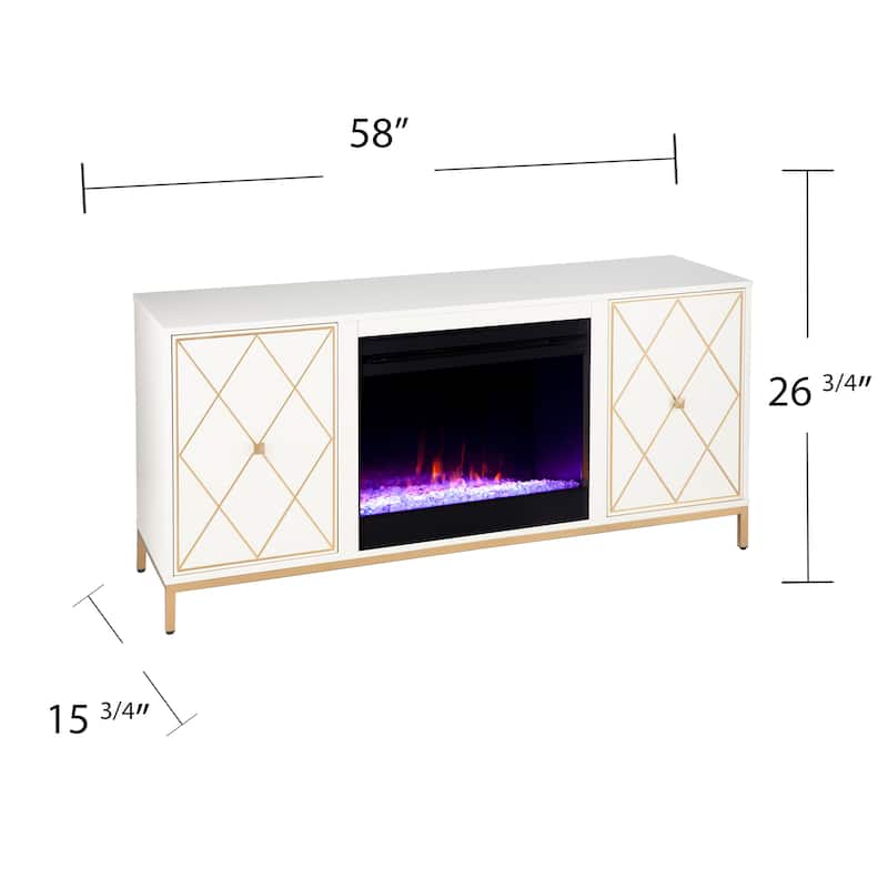 SEI Furniture Marradi Modern Media TV Stand with Storage & Electric Fireplace Insert