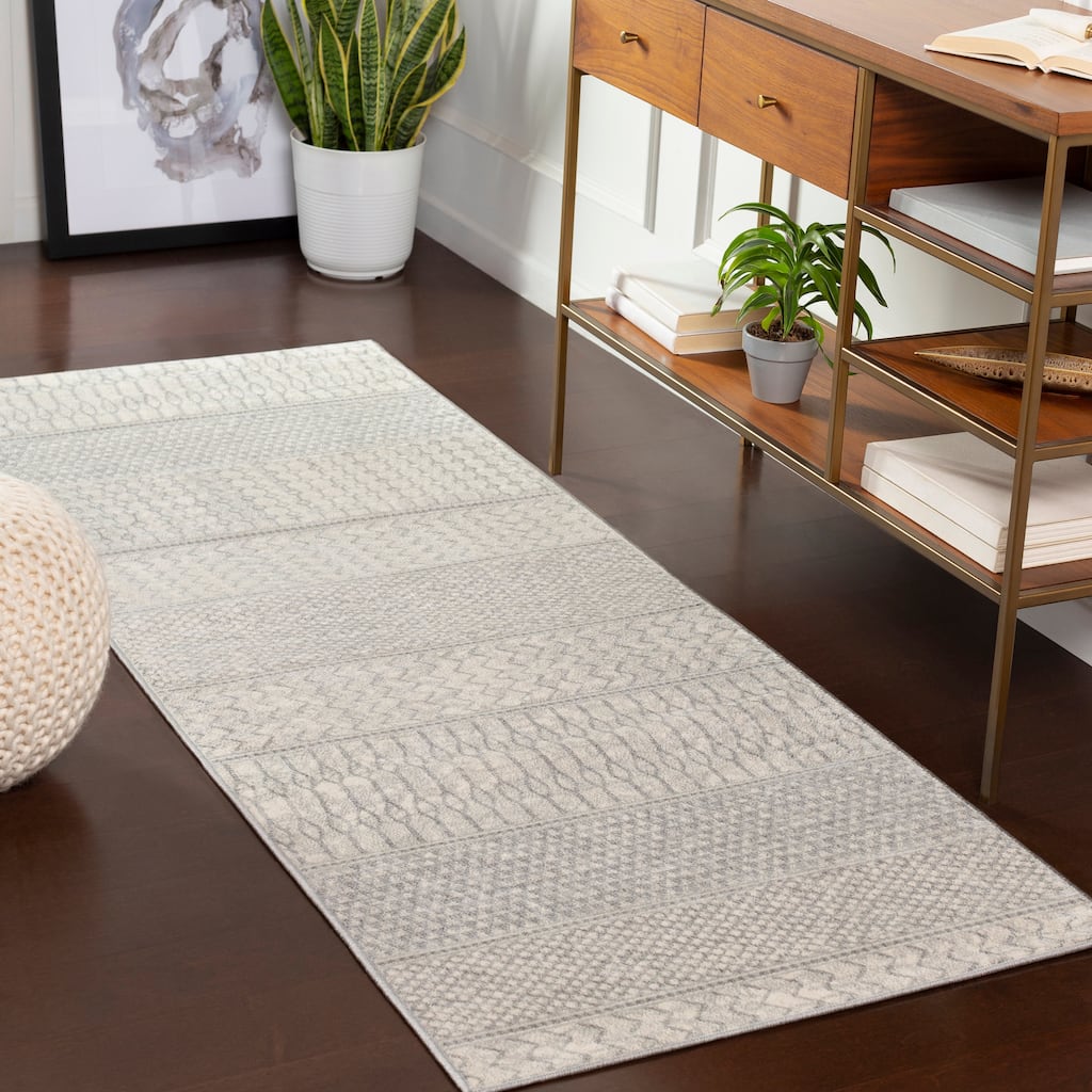 Livabliss Lovato Bohemian Block Print Area Rug - 2' 7" x 7' 3"