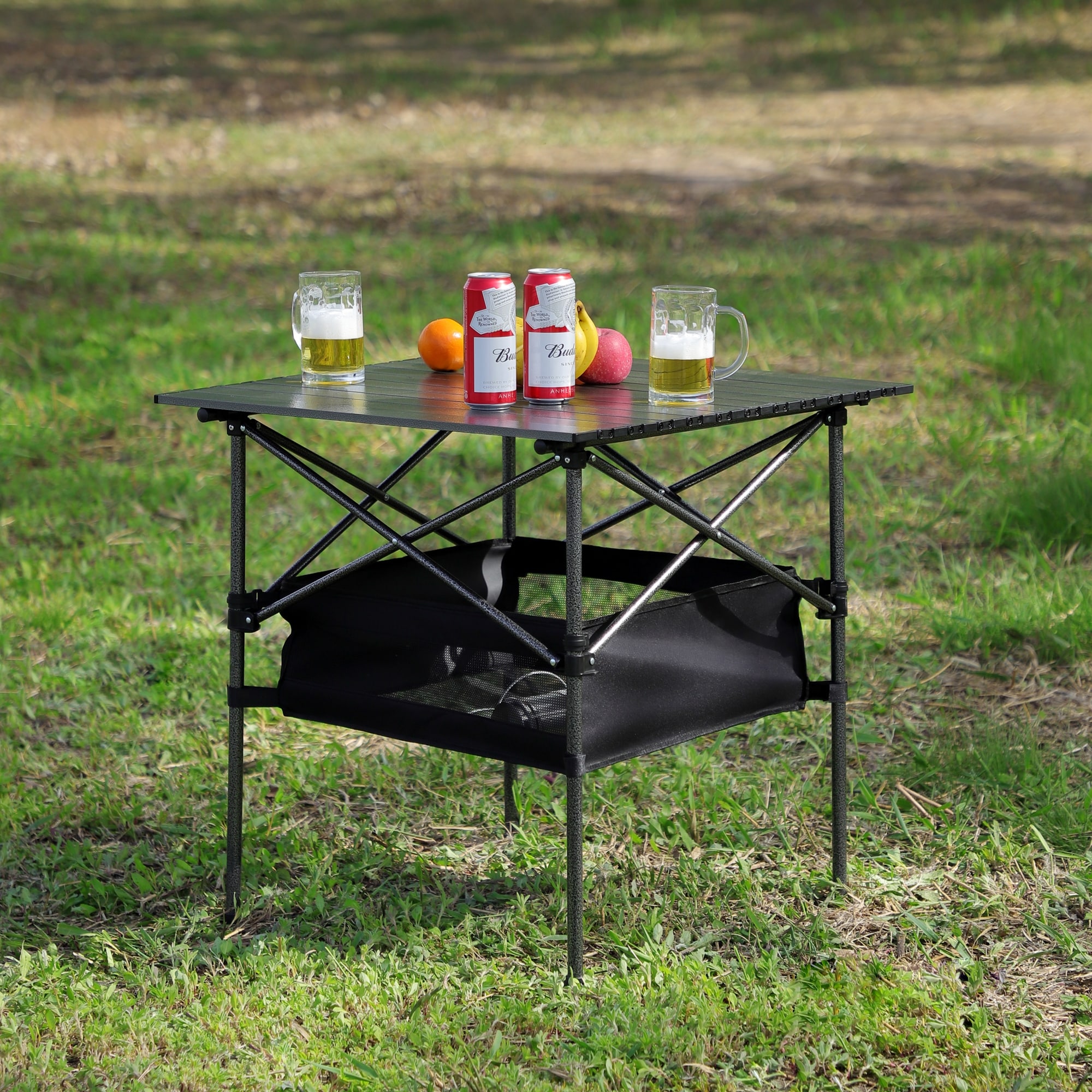 1-piece Folding Outdoor Table with Bag,Lightweight Roll-up Square - Main Image