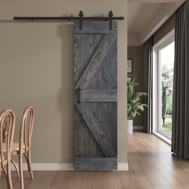 Coast Sequoia 24in x 84in K Series Pine Wood Sliding Barn Door With Hardware Kit