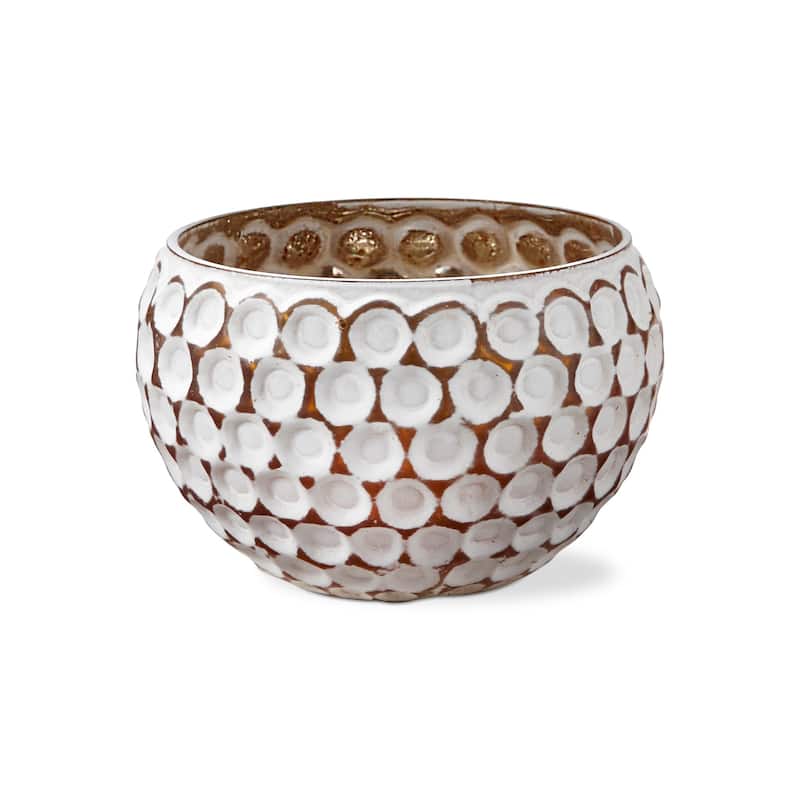 Celia Handcraft Blown Glass Gold Tealight Candle Holder Tabletop Mantel Centerpiece Decoration 3.5 inch