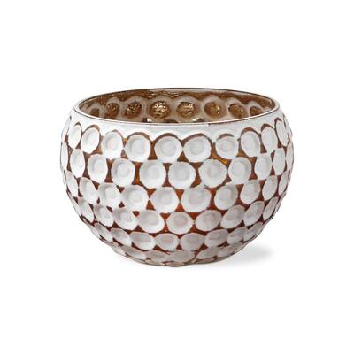 Celia Handcraft Blown Glass Gold Tealight Candle Holder Tabletop Mantel Centerpiece Decoration 3.5 inch