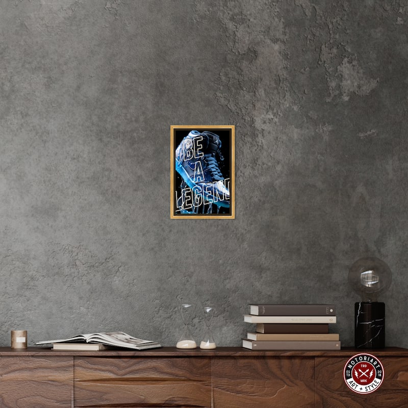 Notoriart Be A Legend Sneaker Drip Framed Sneaker 1 Piece Canvas Wall Art