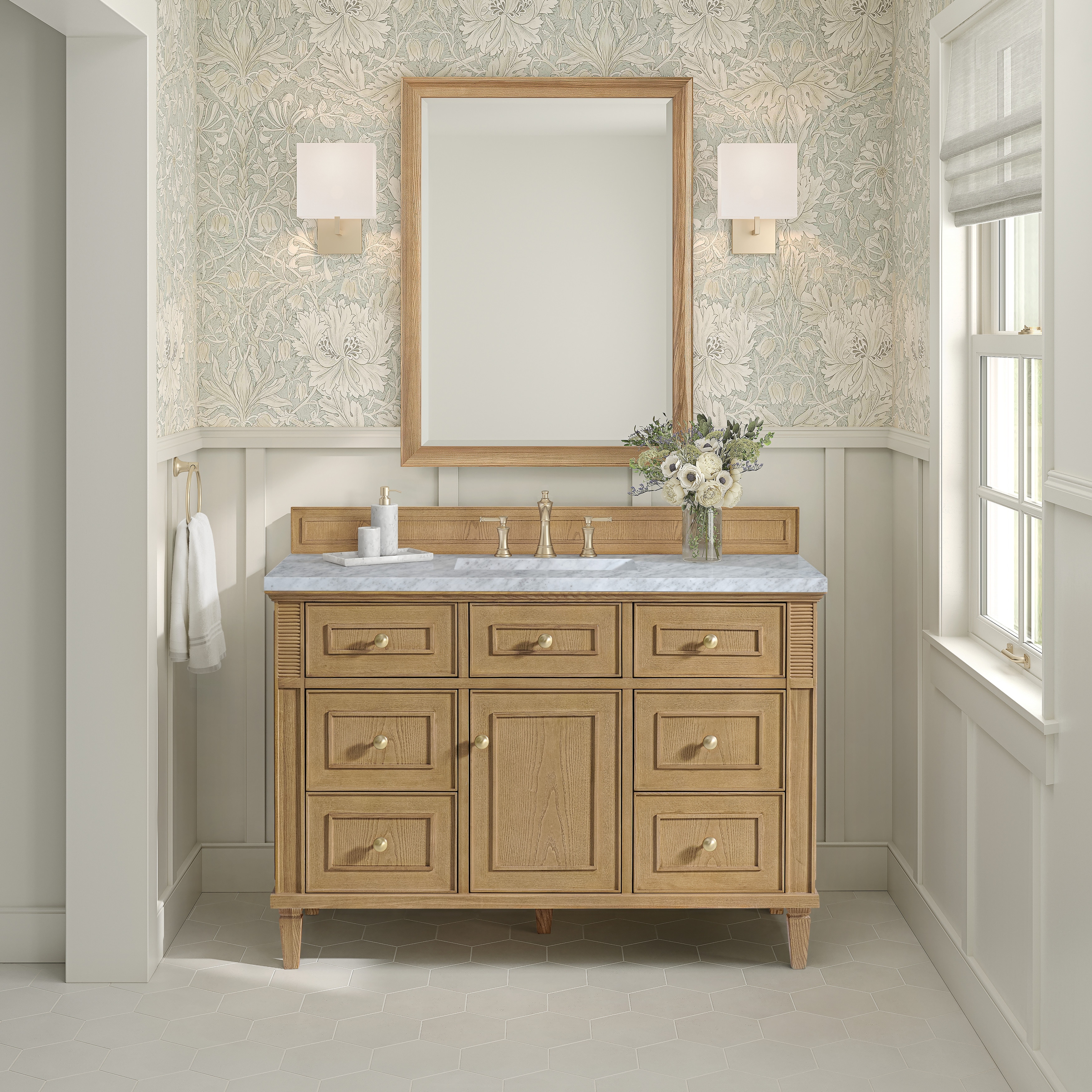 James Martin Vanities Lorelai 48" Single Vanity, Light Natural Oak