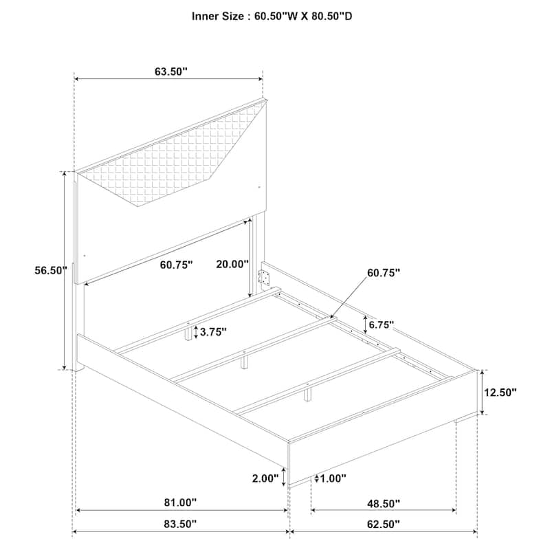 Ives Panel Bed LED Headboard
