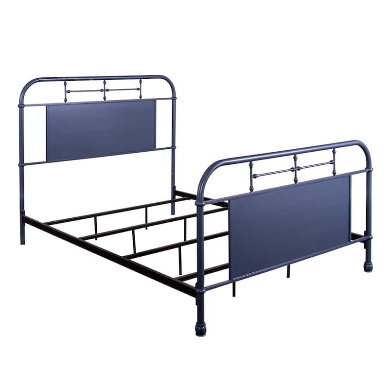 Vintage Series Distressed Metal Queen Metal Bed