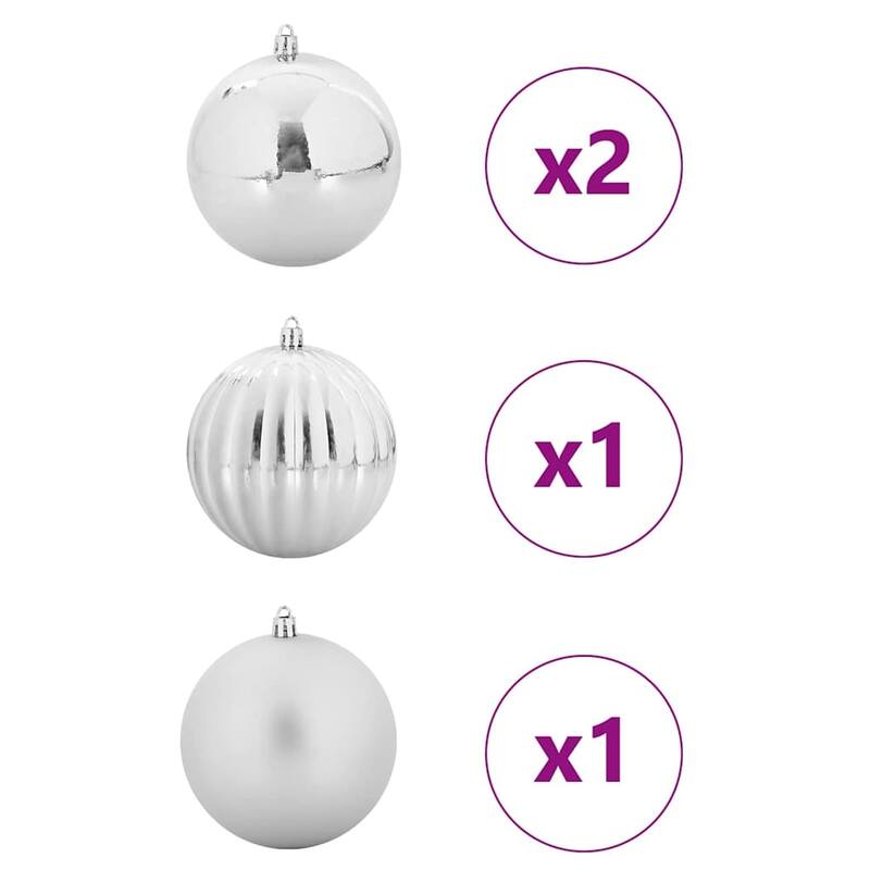 vidaXL Christmas Bauble Set 4 pcs Silver - 7.9 x 7.9 x 7.9