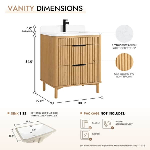 dimension image slide 0 of 6, Mumbai Bath Vanity without Mirror