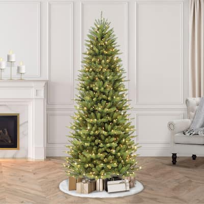 Puleo International 7.5 ft. Pre-Lit Slim Fraser Fir Artificial Tree