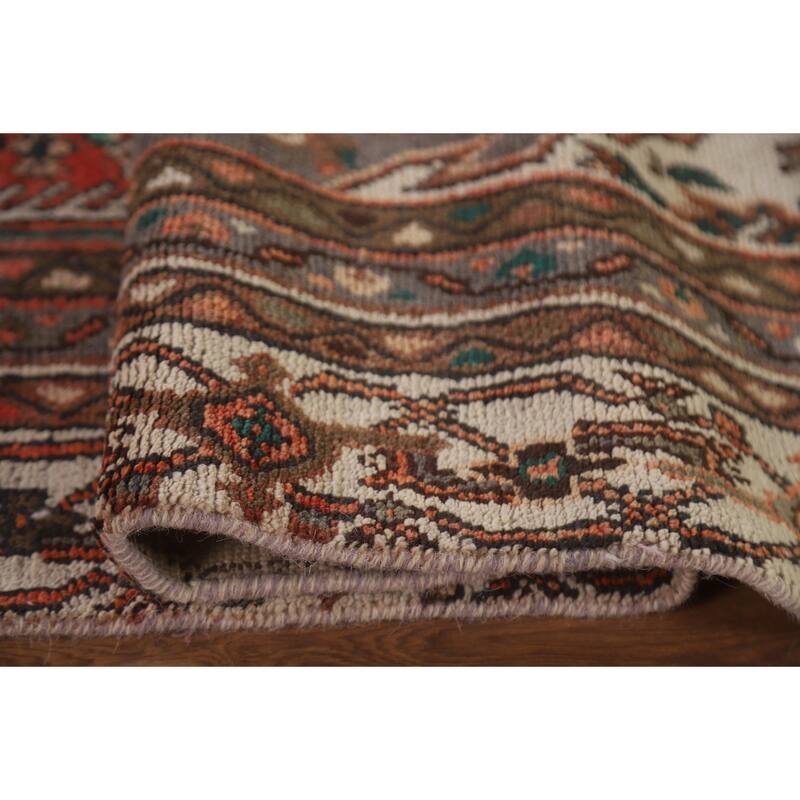 Hand Knotted Oriental 100% Wool Carpet Traditional Medallion Red Hamedan Area Rug - 9' 0'' X 5' 8''