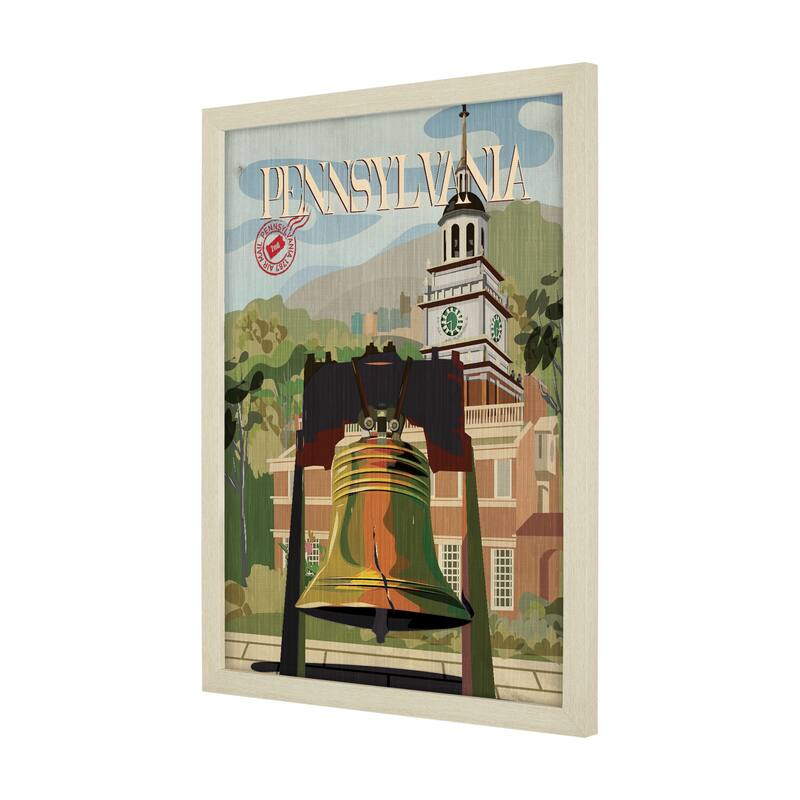 Pennsylvania Go USA by Mercana Studio a Hand Embellished Framed Art Print Series