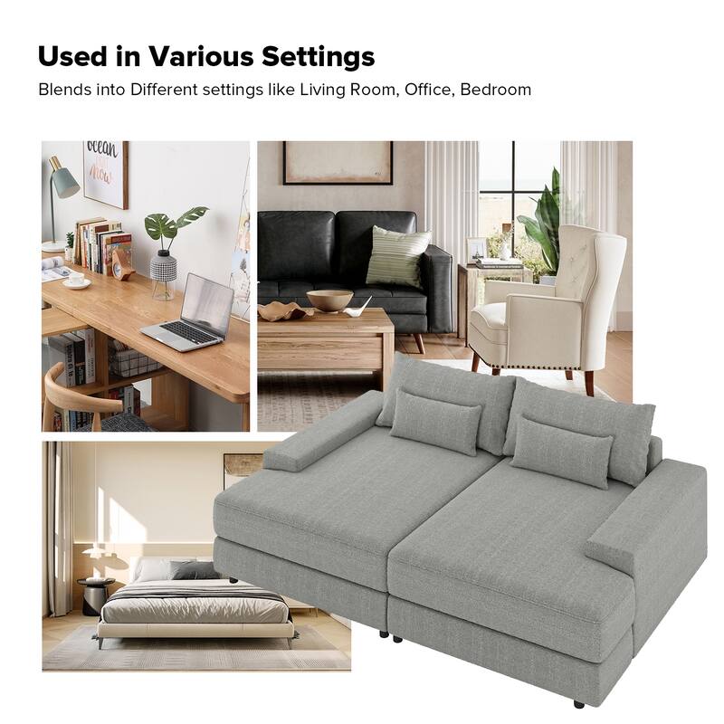 Conradus Modren Oversize 57" Deep Square Arm Sofa by HULALA HOME