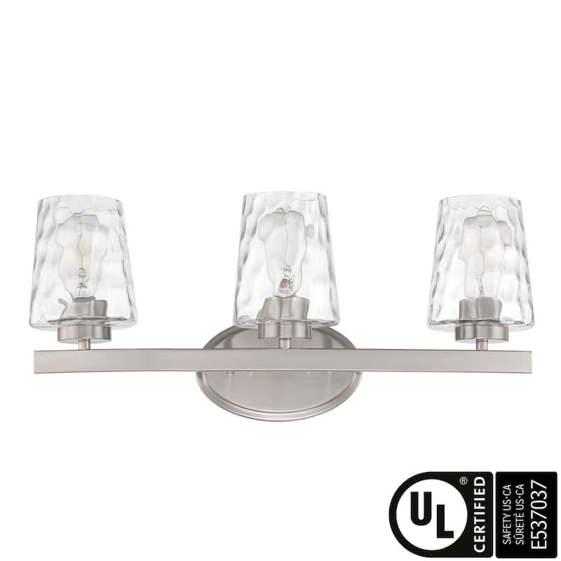 Modern Industrial 3-light Modern Bathroom Vanity Light with Art Glass - 24''