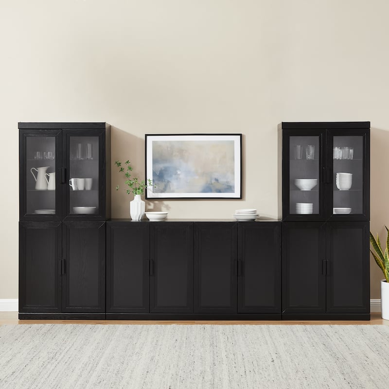 Crosley Essen 3-Piece Sideboard And Glass Door Pantry Set