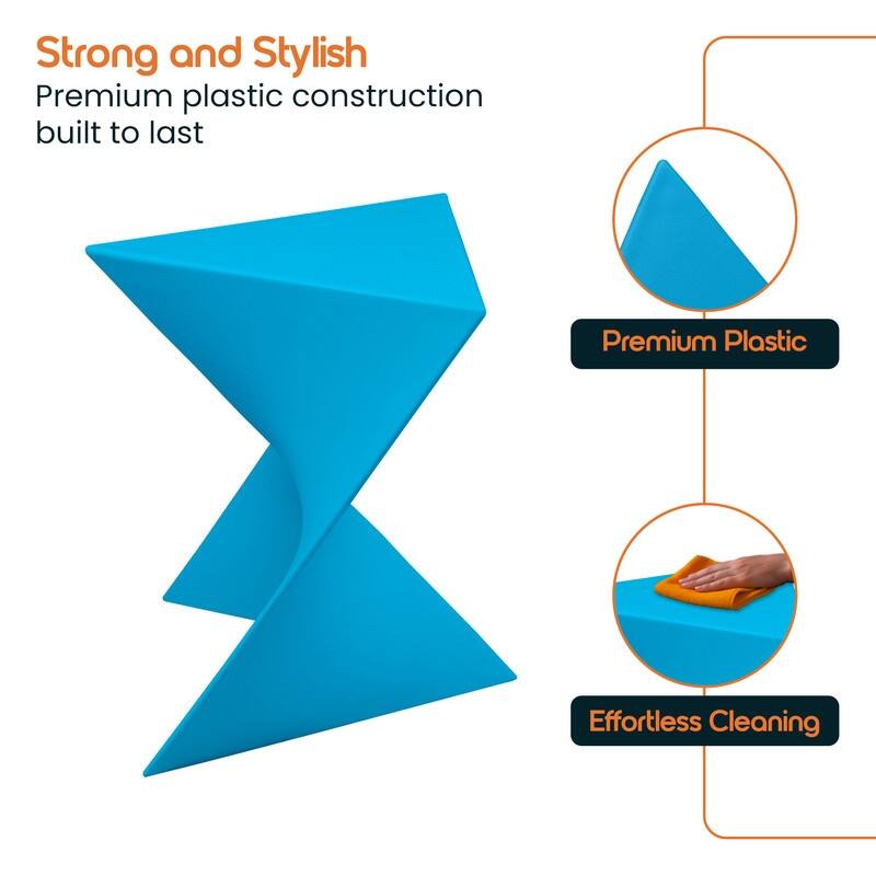 Randolph Modern Indoor Lightweight Side Table with Triangular Curved Design Accent End Table for Home Living Room or Bedroom