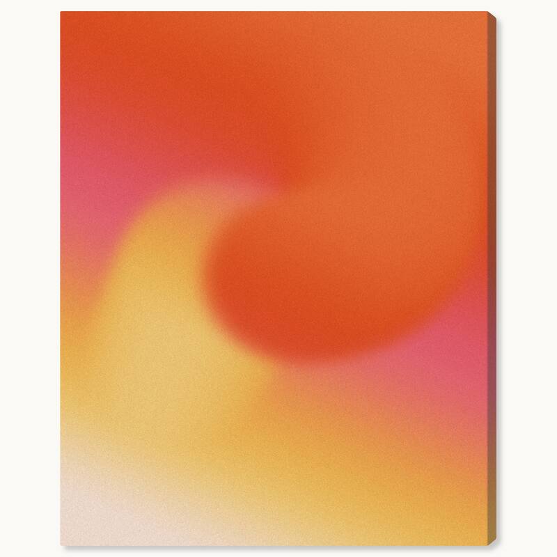 Wynwood Studio Canvas Abstract Gradient Wave Orange Modern & Contemporary Wall Art Canvas Print