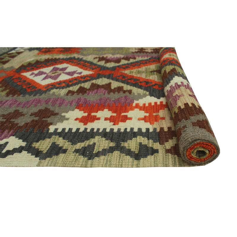 Hand-Woven Sangat Kenner Lt. Brown/Rust Rug - 3'4" x 5'4"