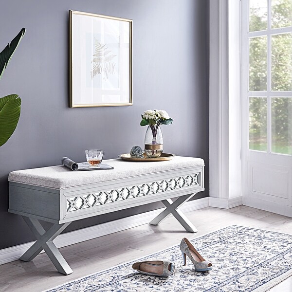 Mirrored bench outlet for bedroom