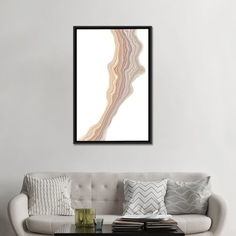 iCanvas "Taupe Liquefied" by 5by5collective Framed Canvas Print