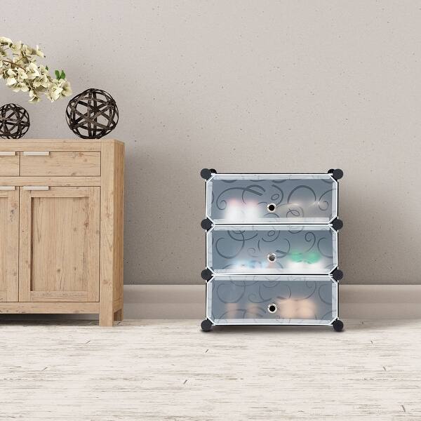 Shop Costway Diy 3 Cube Portable Shoe Rack Storage Cabinet 6 Pair