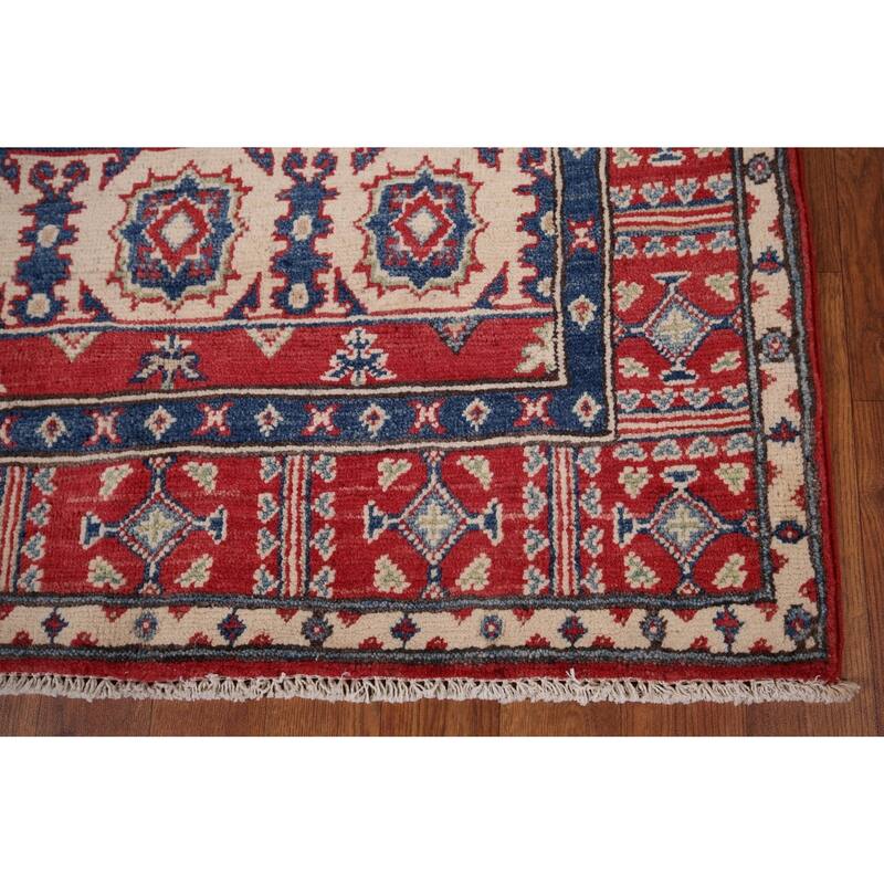 Kazak Foyer Rug Hand-Knotted Oriental Wool Carpet - 3'2" x 5'5"
