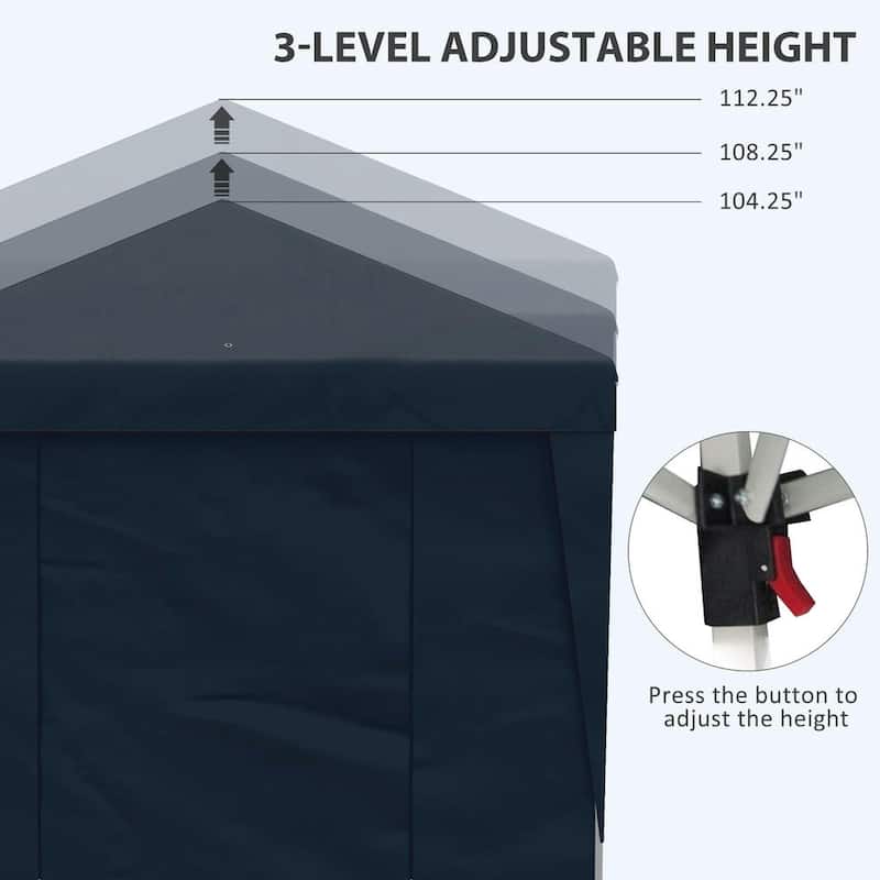 10' x 19.5' Pop Up Canopy Tent Height Adjustable, Leg Weight Bags, Bag