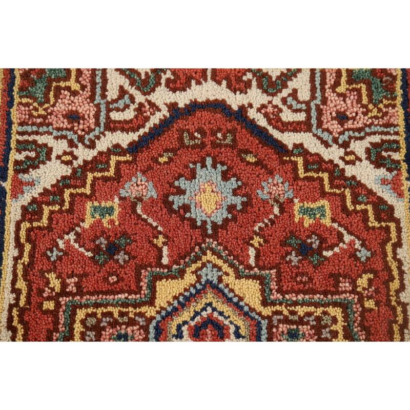 Orange Heriz Serapi Indian Accent Rug Handmade Wool Carpet - 2'0" x 3'0"