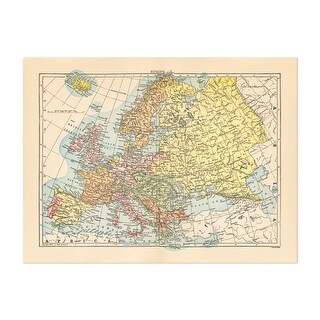 Map of Europe Maps Retro Travel Vintage Art Print/Poster - Bed Bath ...