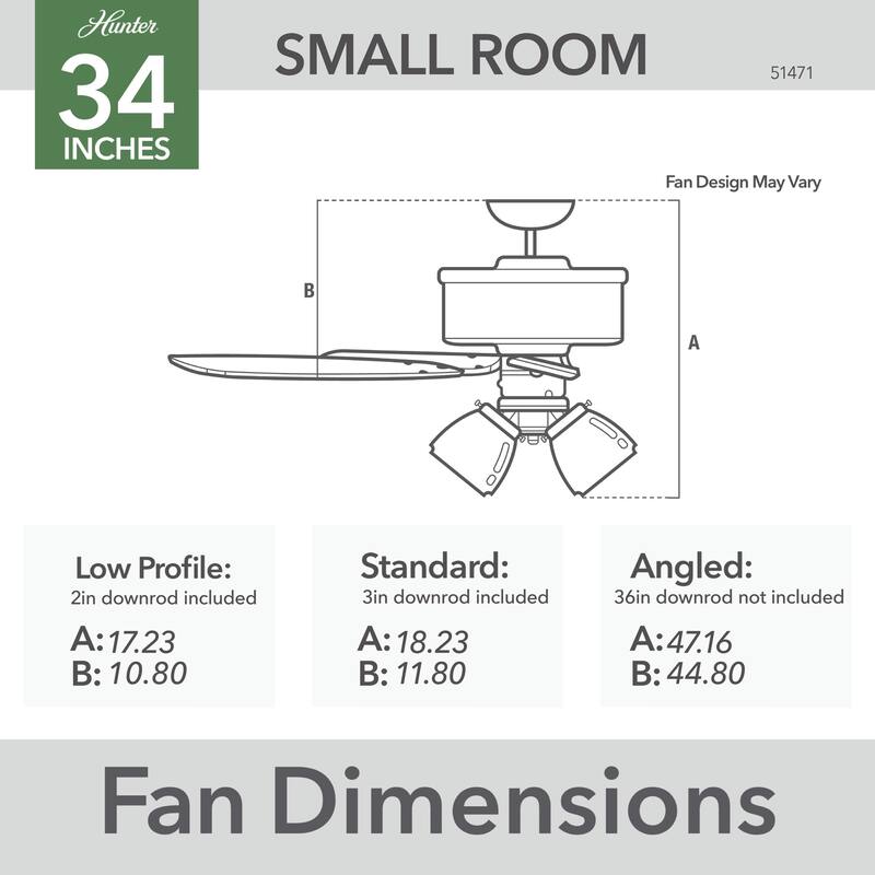 Hunter Fan 34" Watson - White