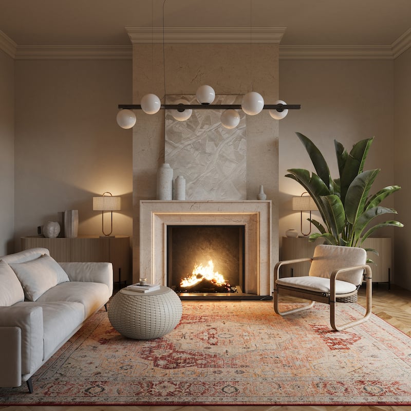 Nuloom Cirella Traditional Medallion Washable Area Rug