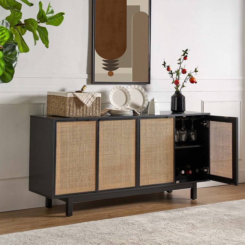 Heinz 63"Wide Contemporary Storage Sideboard with Adjustable Shelves by HULALA HOME
