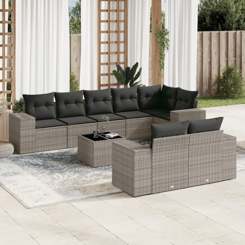 vidaXL Garden Sofa Set - Grey With table