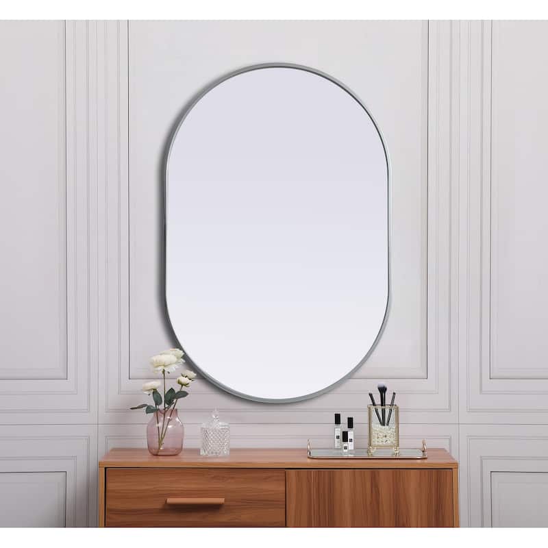 Indigo Home Metal Frame Oval Mirror 27x40 Inch