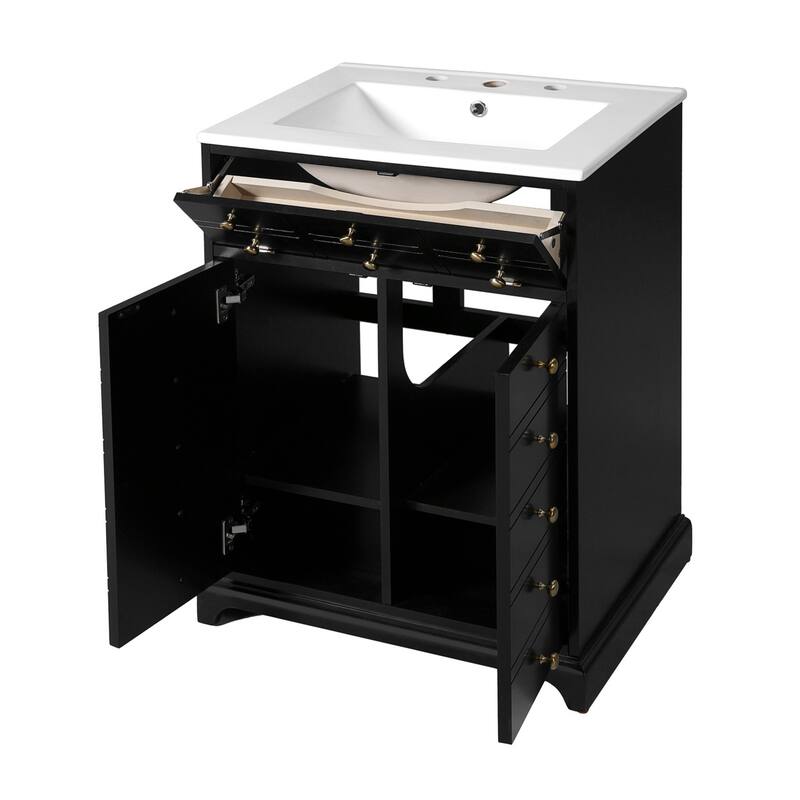 24"Freestanding Bathroom Vanity with Ceramic Sink