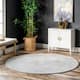 Nuloom Loni SuperiorWash Solid Machine Washable Shag Area Rug - 6' Round - Light Grey - Round
