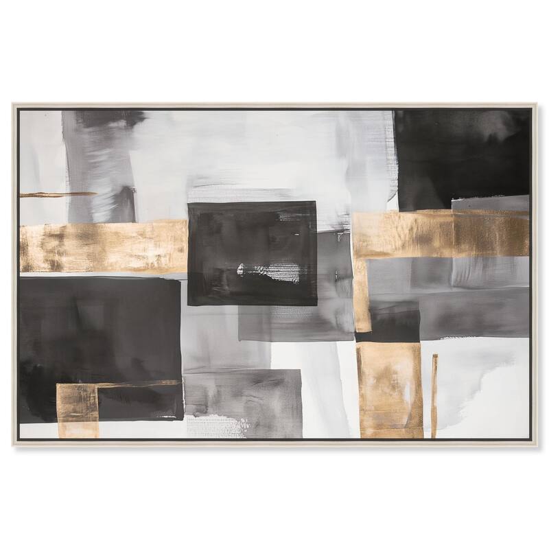 Graphite and Glimmer I Canvas by Art Remedy - Silver - 30" x 20"