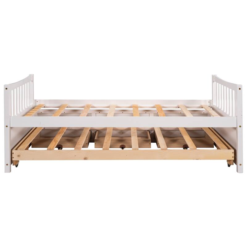 Elegant Twin Daybed with Trundle and Storage Drawers - Versatile & Space-Saving