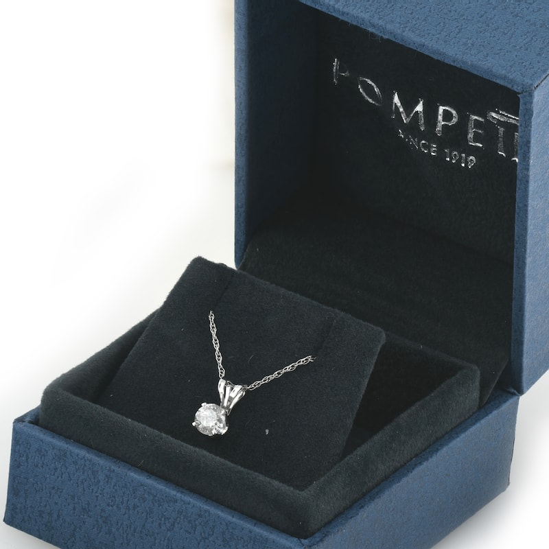 1/3 Ct Diamond Solitaire Pendant Necklace in White Or Yellow Gold Lab Grown