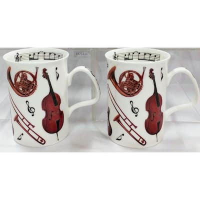 Roy Kirkham Lancaster Mug - Concert Set of 2, Brown Violin
