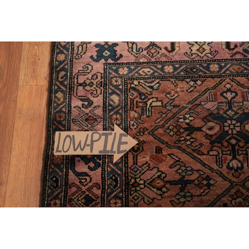 Hand Knotted Oriental 100% Wool Carpet Traditional Geometric Oranges & Rust Malayer Area Rug - 5' 4'' X 3' 4''