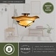 preview thumbnail 5 of 5, Vine 15-in W Black Rustic Semi Flush Mount Ceiling Light Amber Glass - 15-in W x 7.5-in H x 15-in D