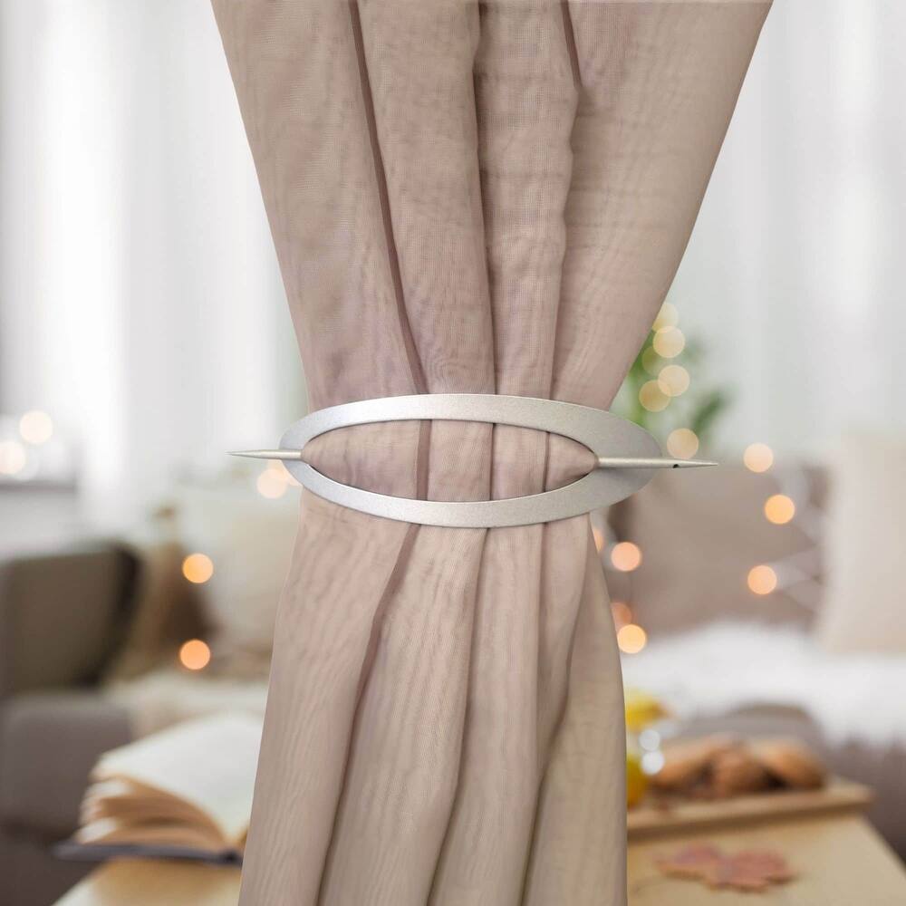 Elegant Metal Curtain Tiebacks, Oval Design for Easy Install