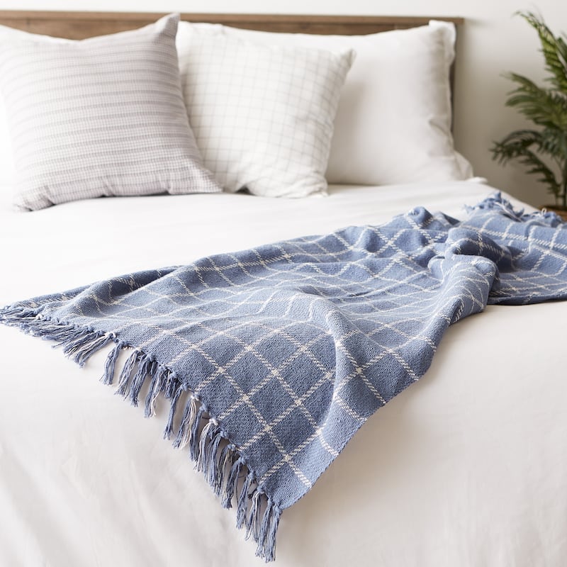 DII Checked Plaid Decorative Throw