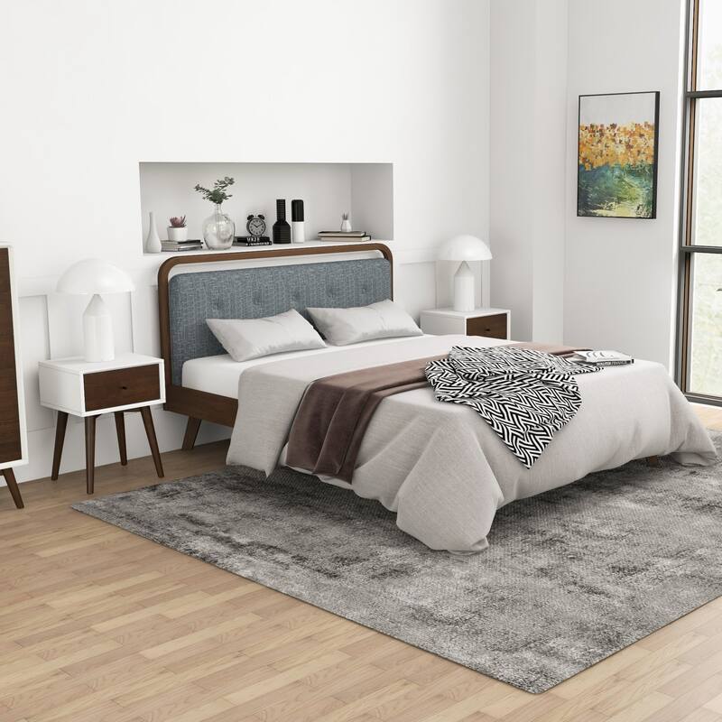 GDFStudio - Avery Mid-Century Modern Solid Wood Night Stand with 1 Drawer